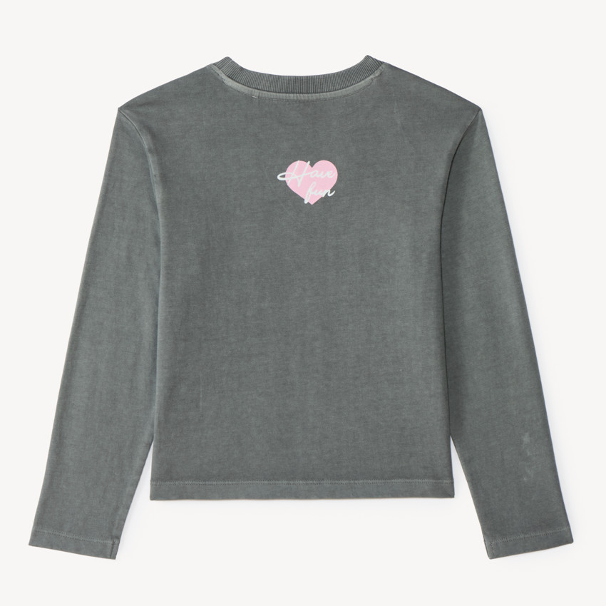 T-shirt manches longues fille effet délavé  