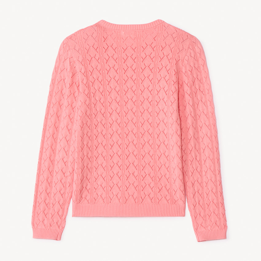 Pull en tricot ajouré uni pour fille 