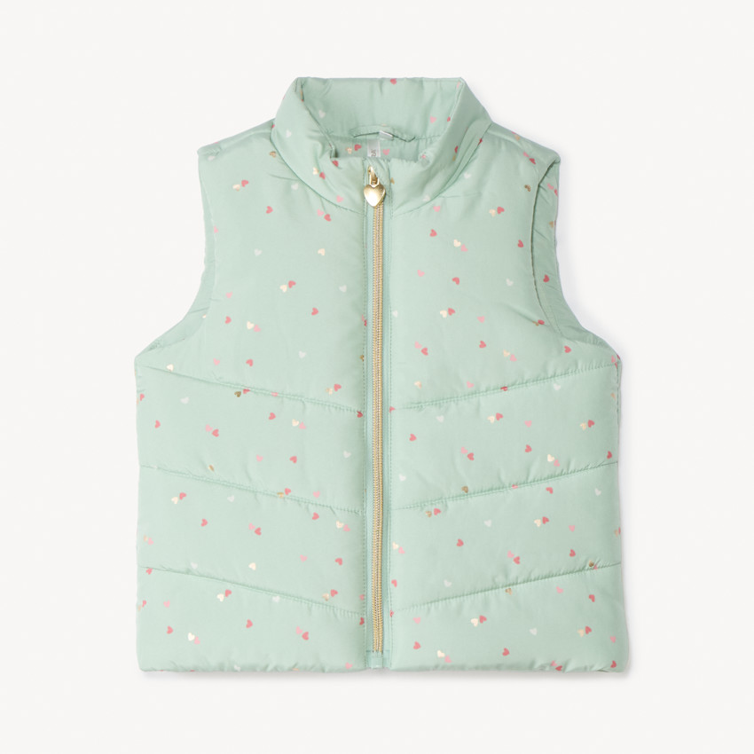 Doudoune sans manches matelassée et imprimée pour bébé fille