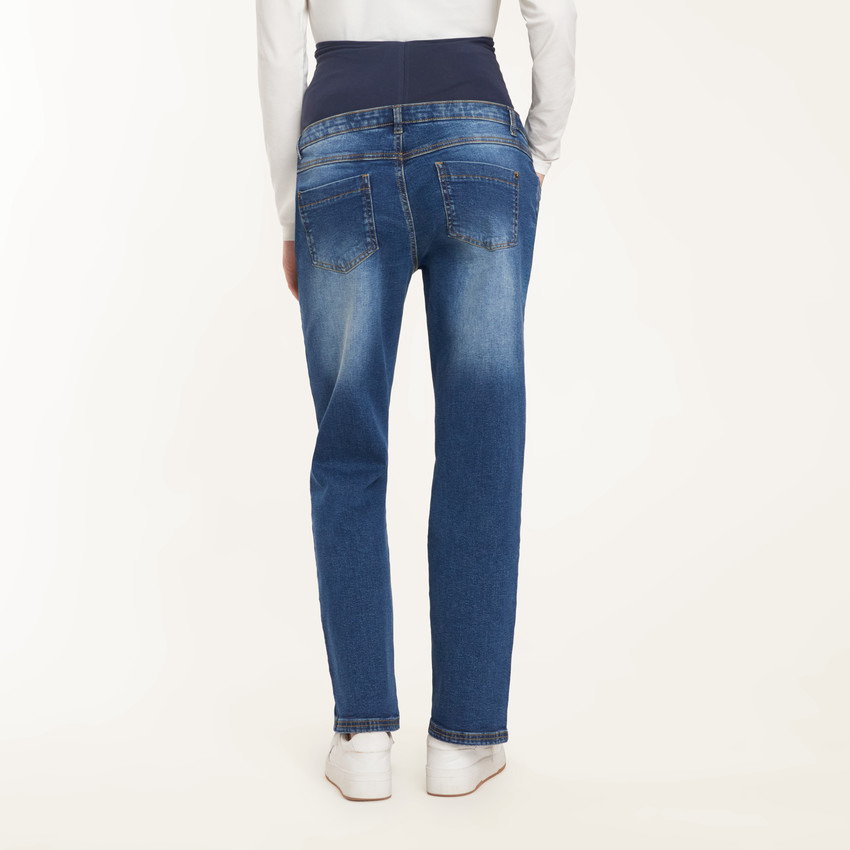 Jean straight de grossesse avec bandeau haut 