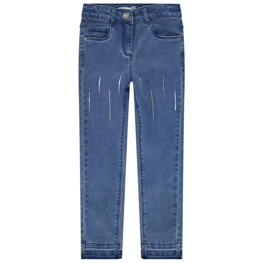 Jean skinny taille haute avec détails en sequins pour fille 