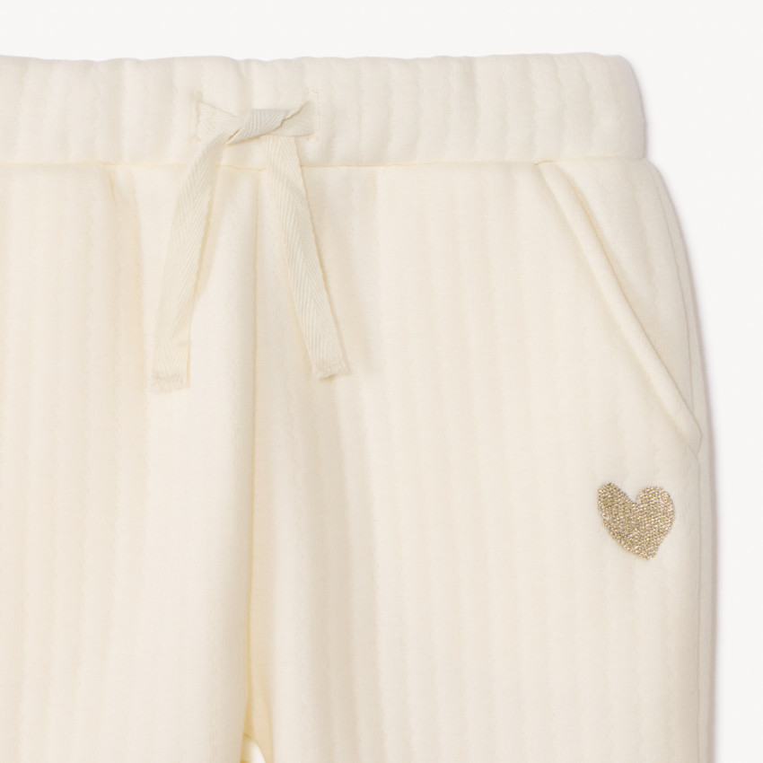 Ensemble jogging molleton effet côtelé pour bébé fille 