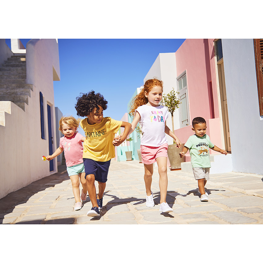 Short en twill avec poches volantées pour fille 