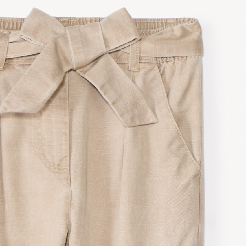 Pantalon cargo en twill avec ceinture pour fille 