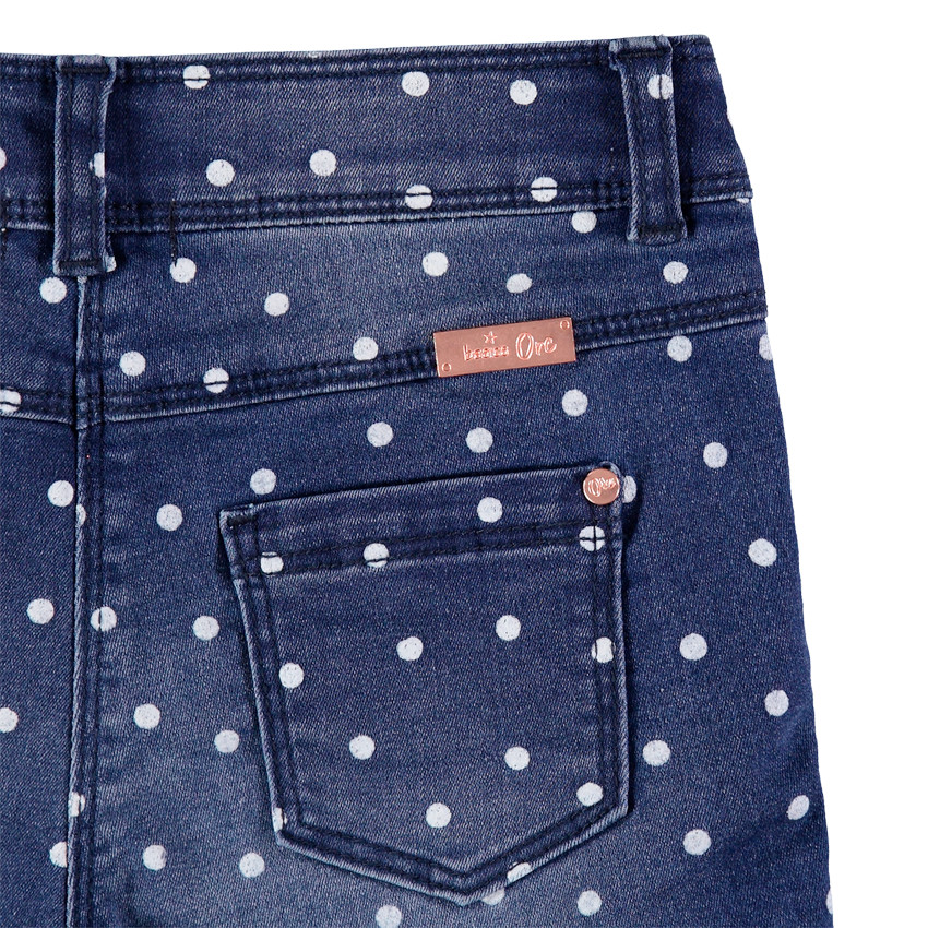Short en jean à pois printés all-over Main Short en jean à pois printés all-over