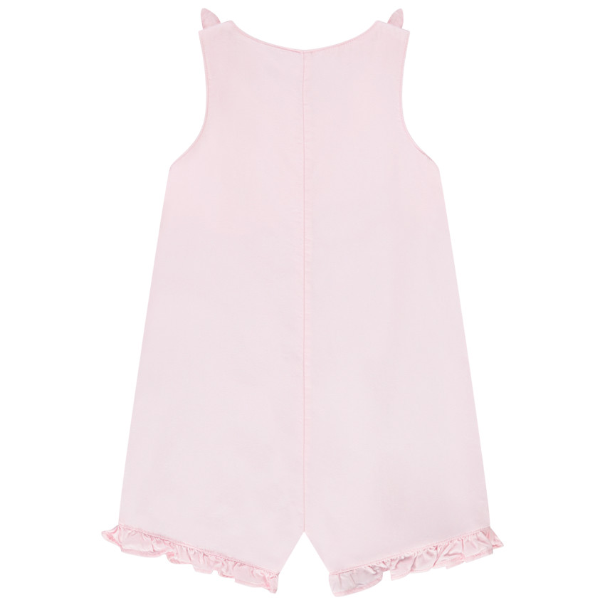 Combinaison courte unie avec broderie pour bébé fille 