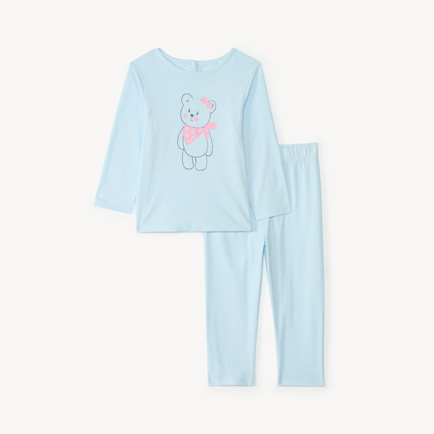 Set pyjama long en jersey printé pour bébé fille 