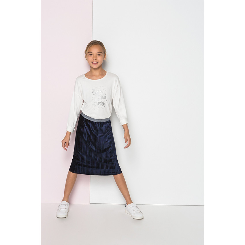 Junior - Jupe plissée avec taille brillante 