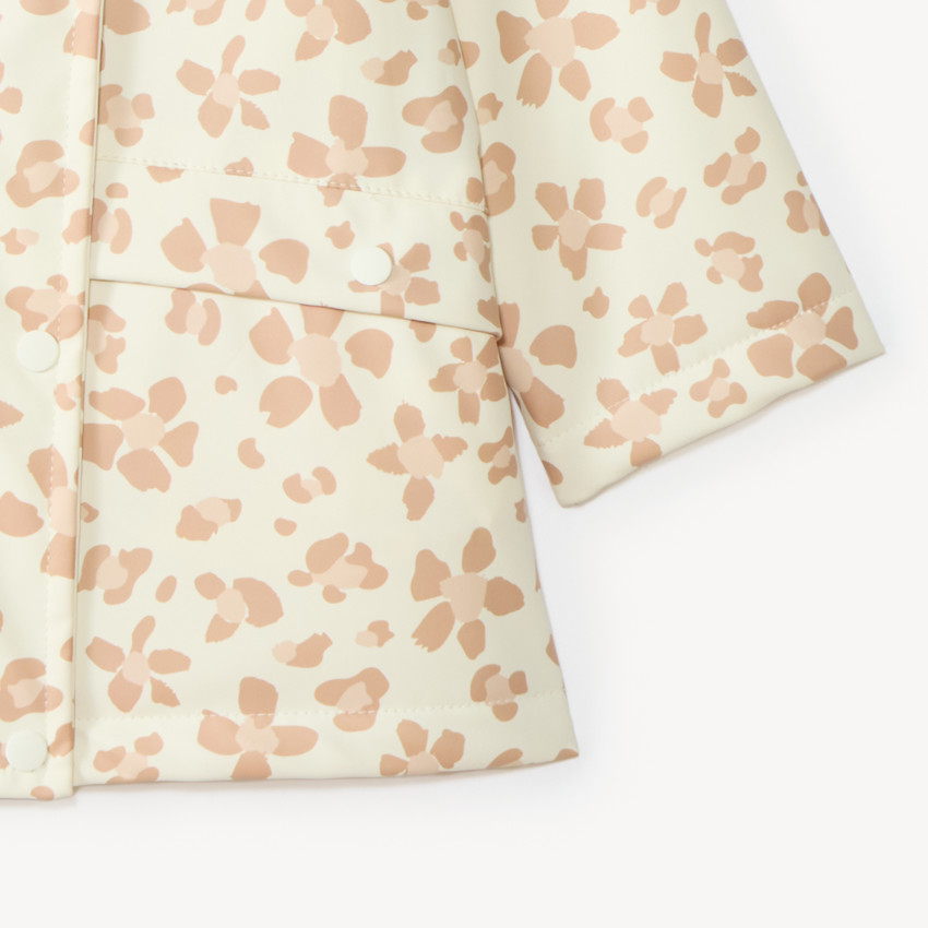 Parka gomme bébé fille à capuche imprimée léopard 