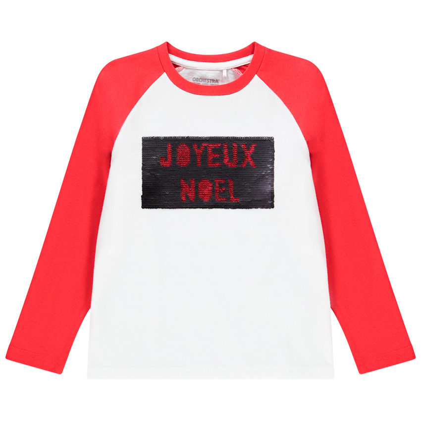 T-shirt de Noël manches longues à sequins magiques pour enfant garçon 