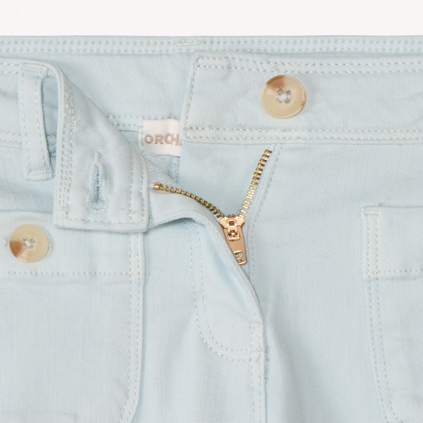 Jean large uni à boutons imitation corne pour fille 