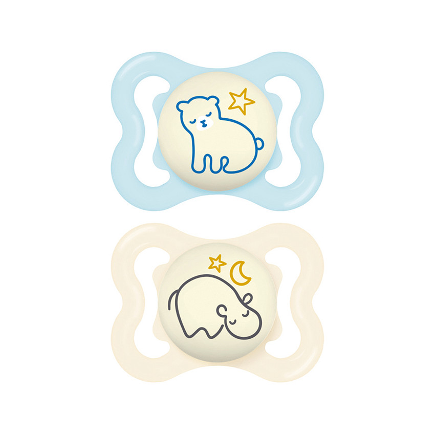 Lot de 2 sucettes silicone Suprême Nuit 2-6M (modèle aléatoire) 