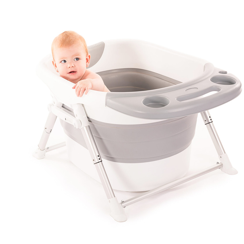 Baignoire douche pliable Gris/blanc 