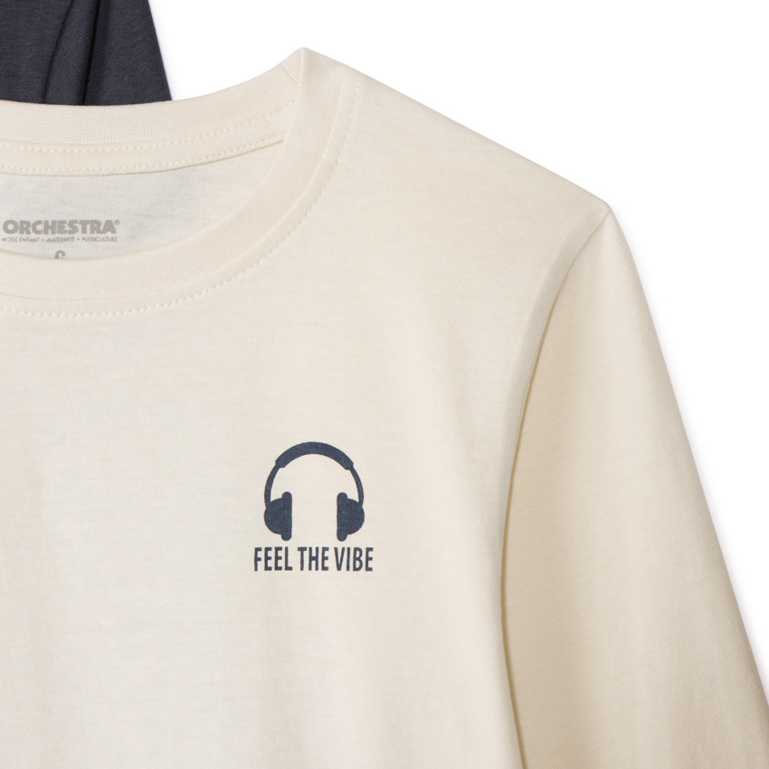 Lot de 3 t-shirts manches longues unis pour garçon  