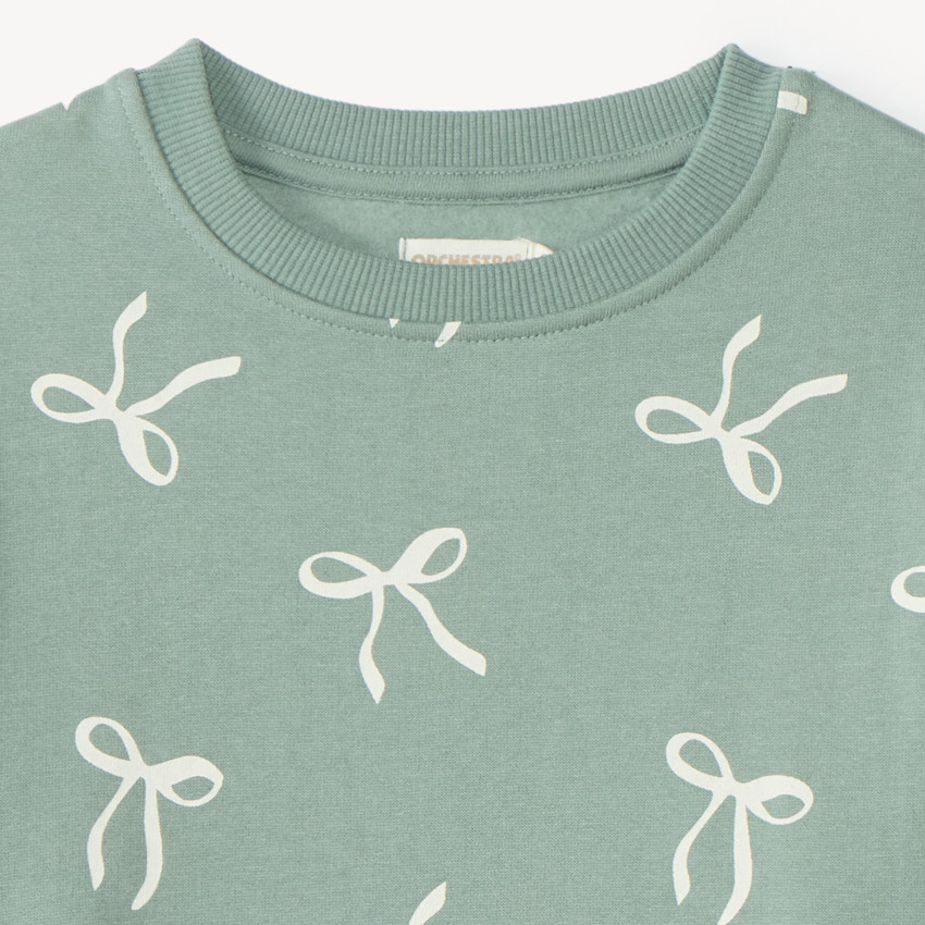 Sweat fille en molleton imprimé fantaisie 