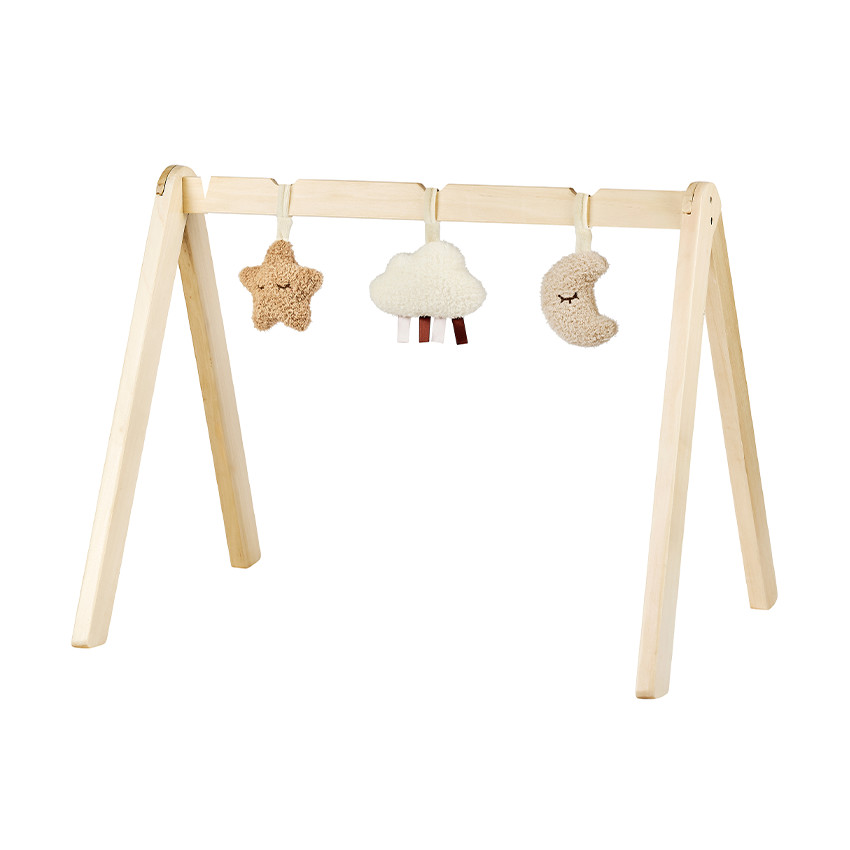 Arche en bois avec 3 jouets Teddy Bouclette beige