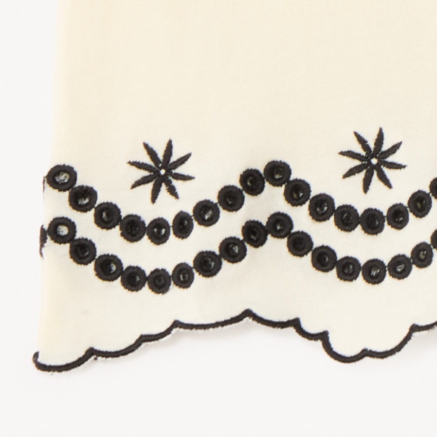 T-shirt manches courtes broderie fleurs pour fille 