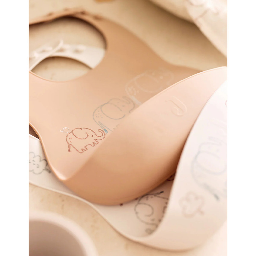 Bavoir silicone - Elephant Tales - 2 Pcs 