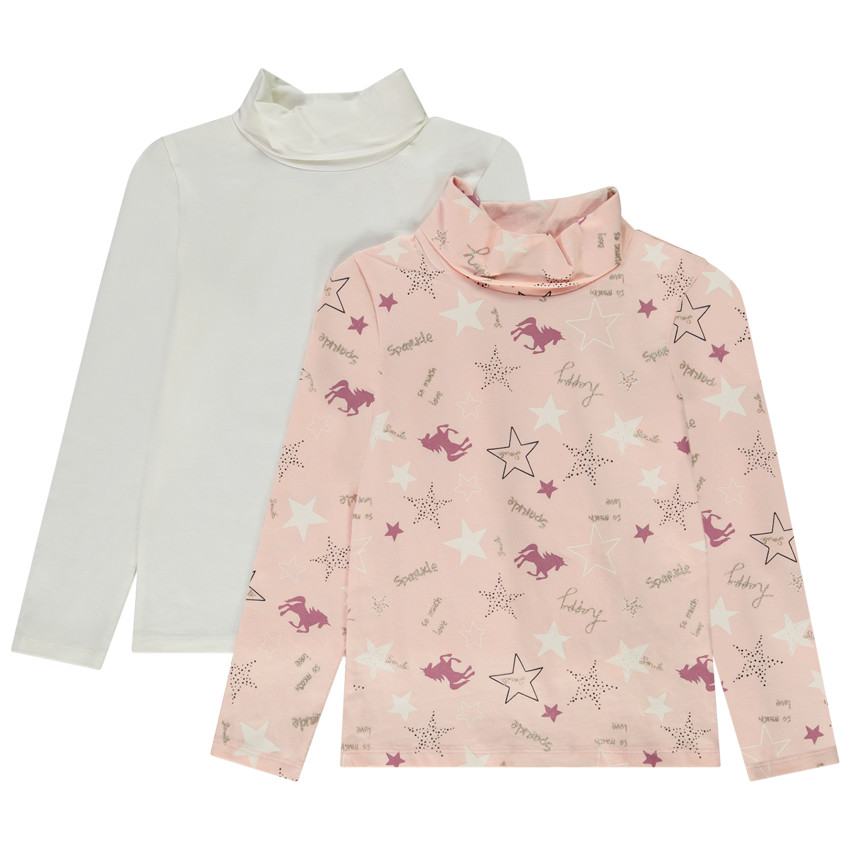 Lot de 2 sous-pulls en jersey pour fille 