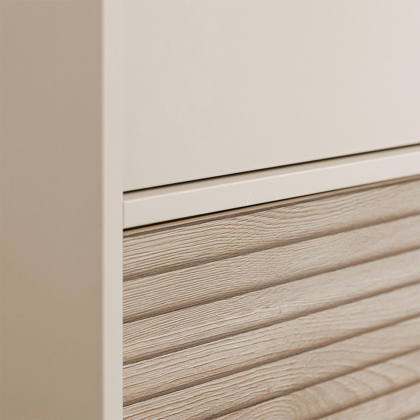 Armoire 2 portes et 1 tiroir Eefje Cashmere Beige/Groovy Chêne 