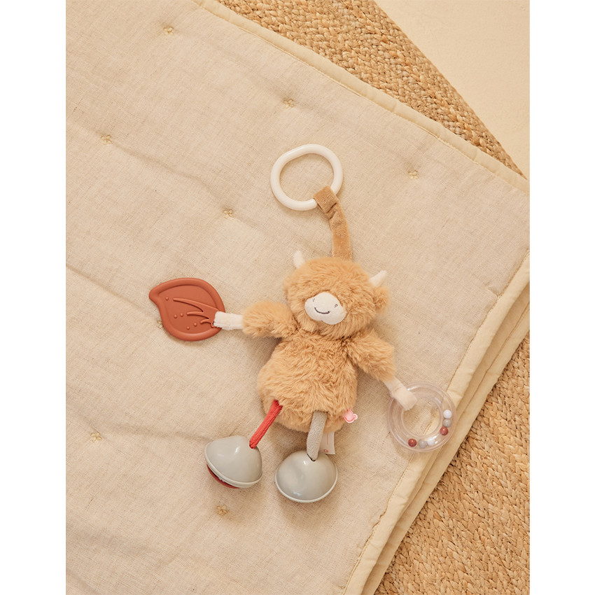 Peluche activité de voyage Vache Fluffy Beige 