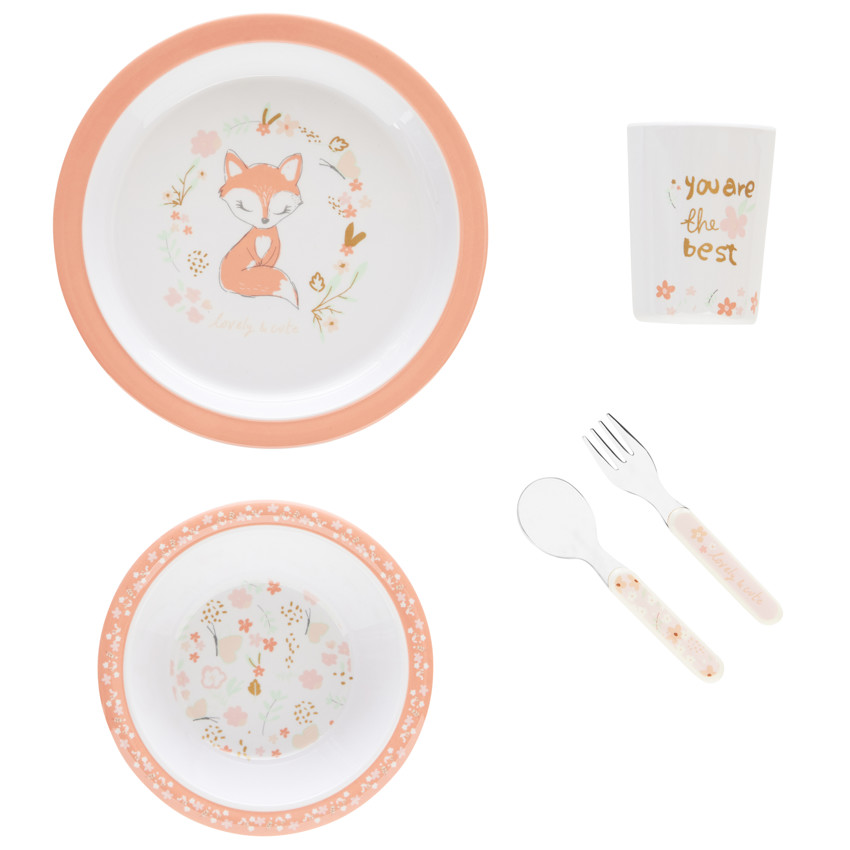 Coffret repas 5 pièces en mélamine - Woodland wonder 
