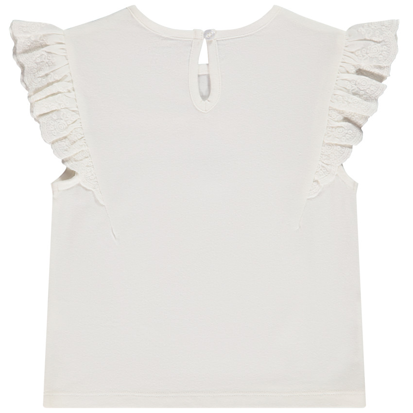 T-shirt manches courtes volantées en jersey avec print glitter pour bébé fille 