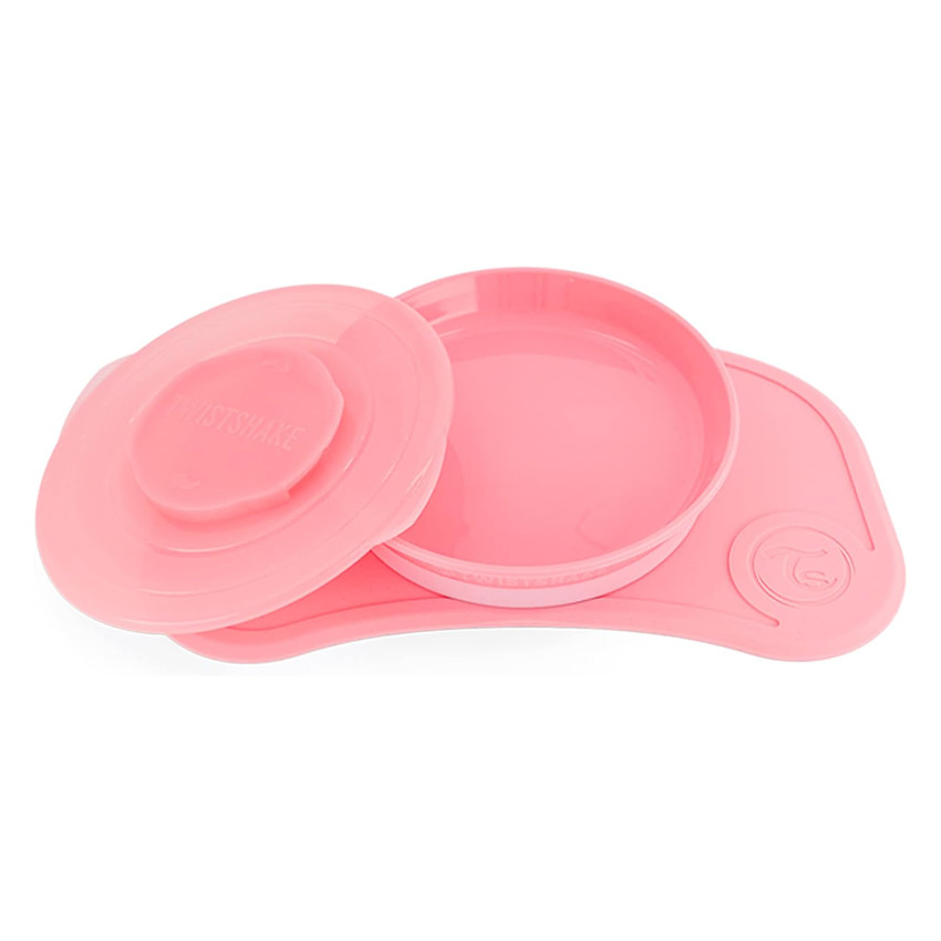 Set plateau Click Mat Mini + Assiette 6+ mois – Rose Pastel Main Set plateau Click Mat Mini + Assiette 6+ mois – Rose Pastel