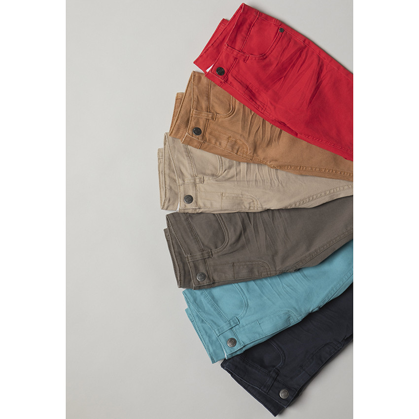 Pantalon slim en twill effet crinkle pour garçon 