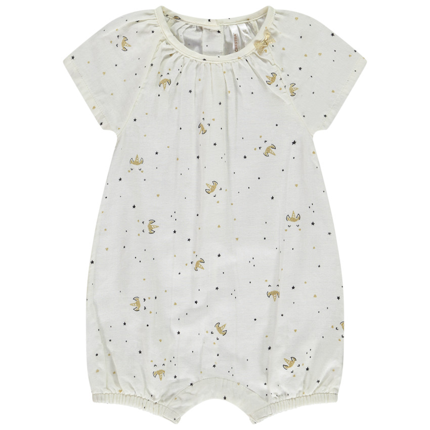 Combinaison courte imprim licornes pour b b fille