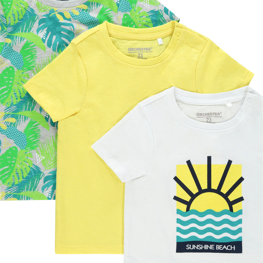 Lot de 5 t-shirts manches courtes bébé garçon à imprimés fantaisie 