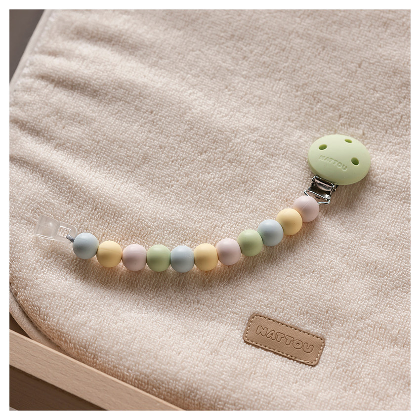 Attache sucette silicone Multicouleurs Vert 