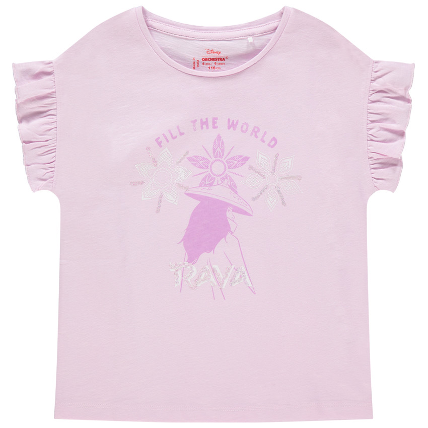 T-shirt manches courtes volantées print personnage 