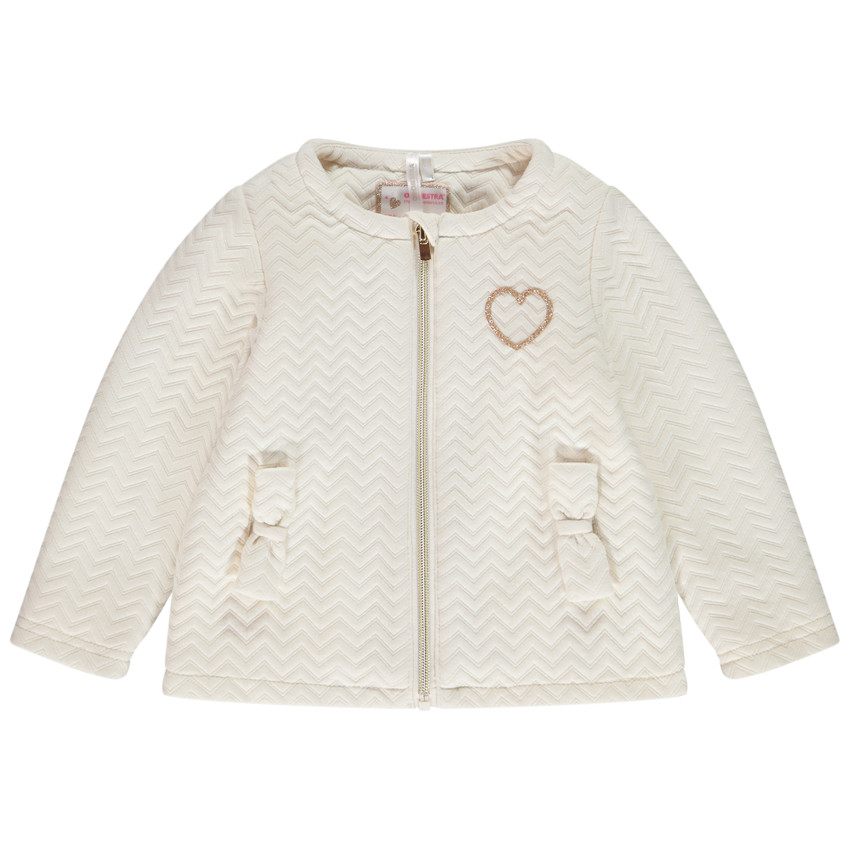 Veste en molleton matelassé zigzag pour bébé fille