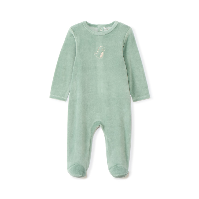 Dors-bien en velours brodé animal pour bébé garçon 