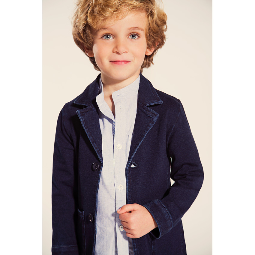 Chemise fil à fil manches courtes à motif fantaisie 