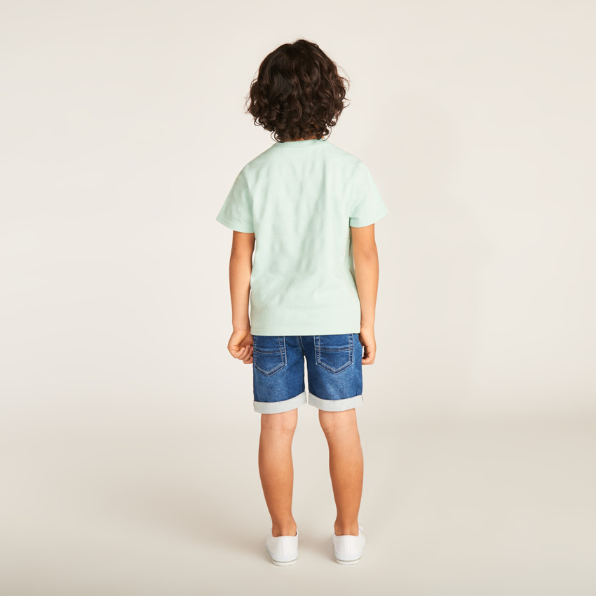 T-shirt manches courtes uni avec poche pour garçon  