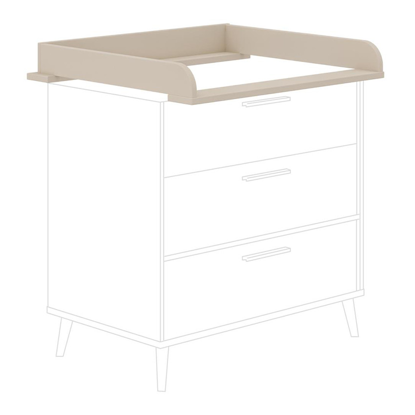 Plan à langer pour commode 3 tiroirs Eefje 95 x 93 x 57 cm Cashmere Beige 