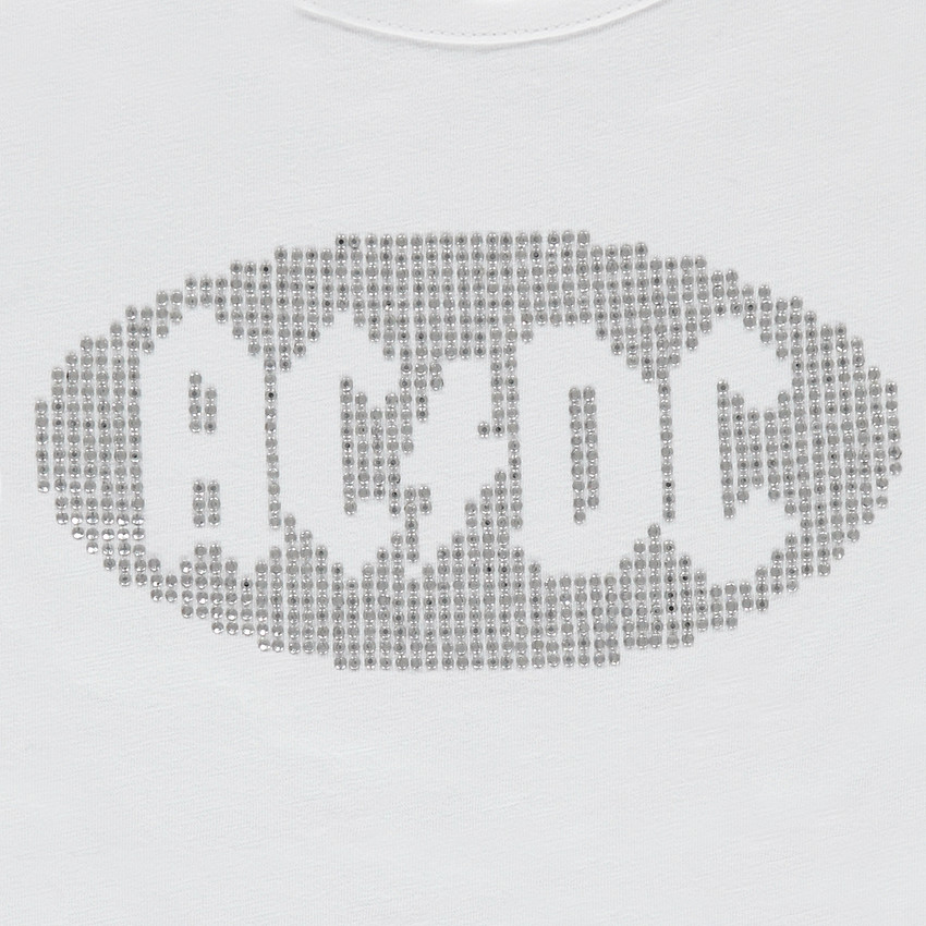 Junior - Tee-shirt manches courtes à nouer avec ACDC en strass fantaisie 