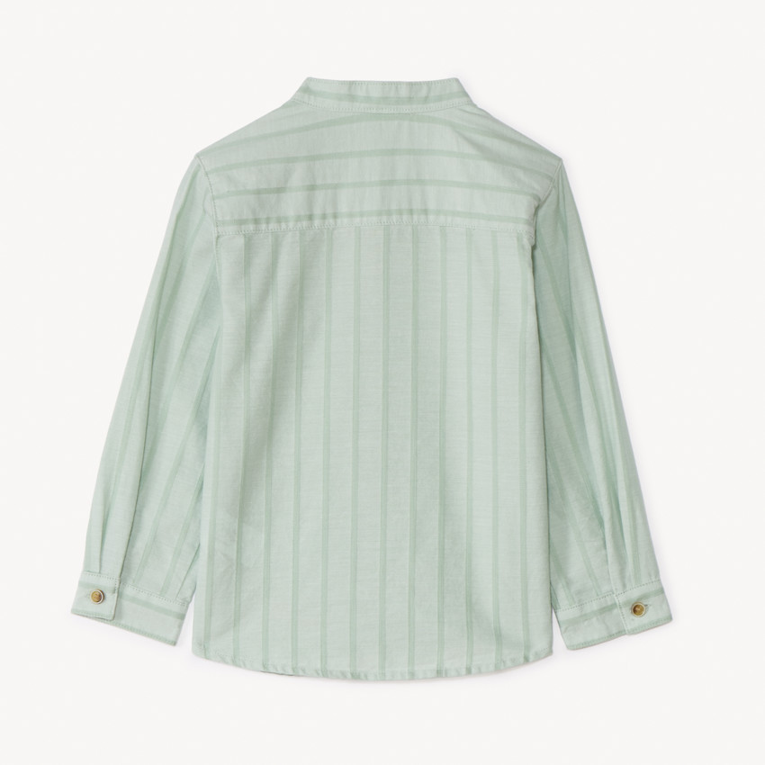 Chemise manches longues rayée col mao pour bébé garçon 