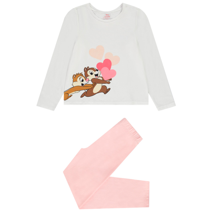 Pyjama 2 pièces en jersey print Tic & Tac Disney pour fille
