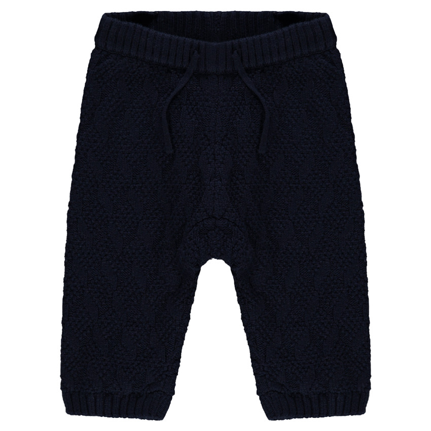 Pantalon élastiqué en tricot doublé jersey 