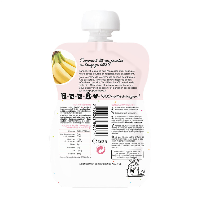 Gourde à la banane bio - 120g 