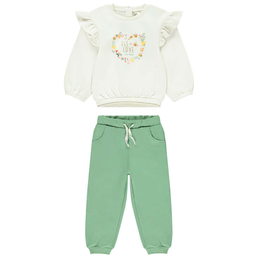Ensemble jogging à sweat brodé pour bébé fille