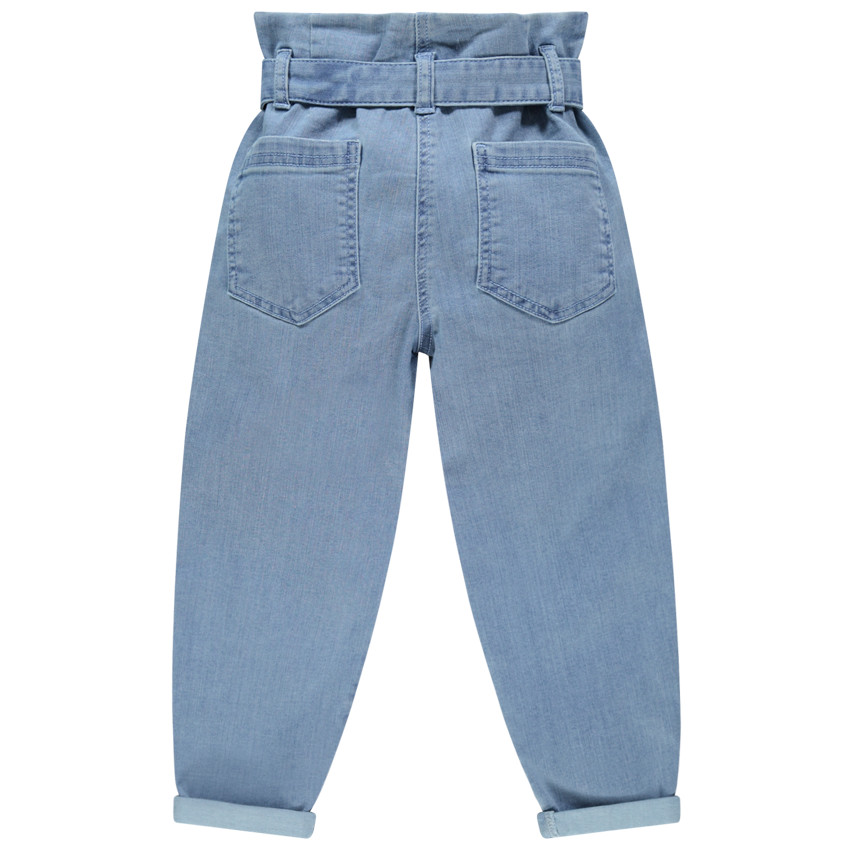 Jeans slouchy taille haute effet used pour enfant fille 