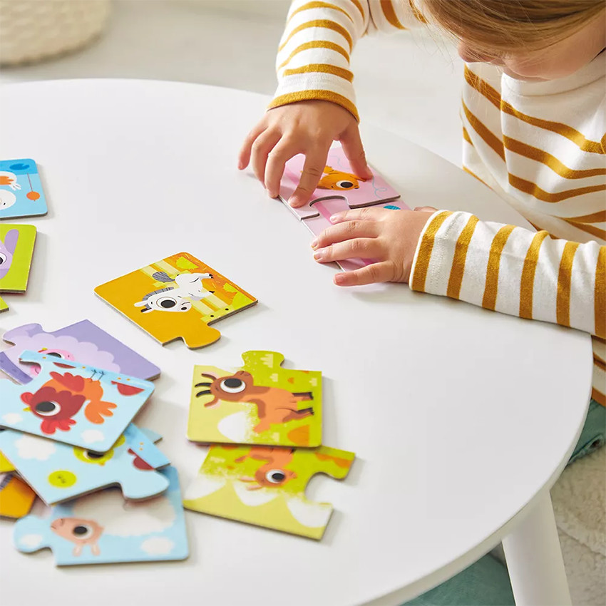 Coffret de 12 puzzles parents et bébés animaux 