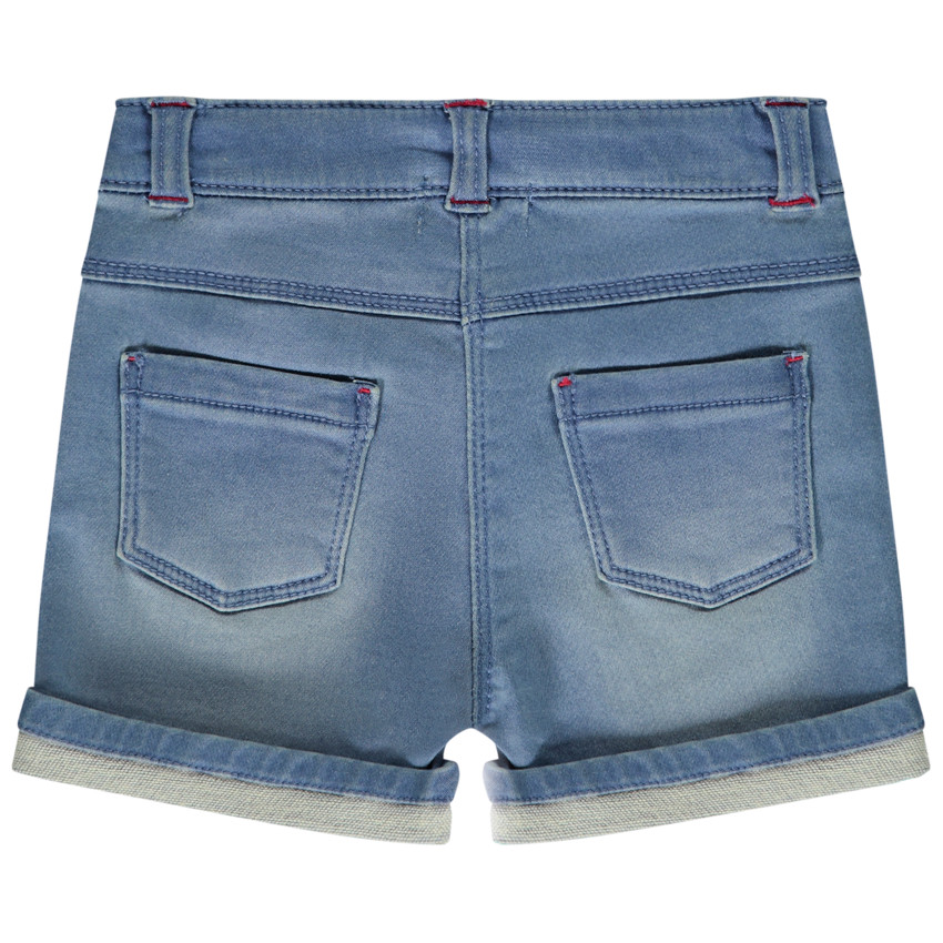 Short en denim avec broderies cerises pour bébé fille  