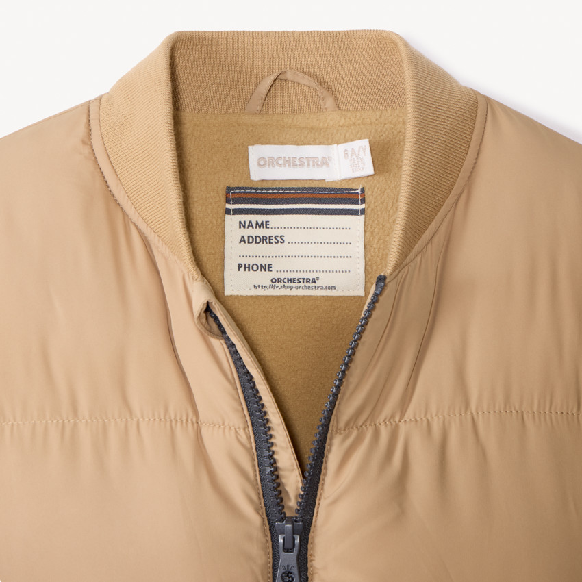 Doudoune bi-matière unie pour garçon 