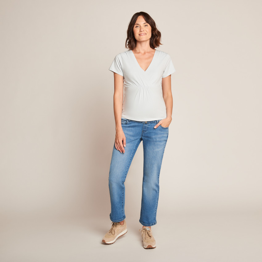 T-shirt manches courtes de grossesse et d'allaitement uni