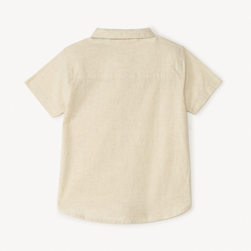 Chemise manches courtes + nœud papillon en toile pour bébé garçon 
